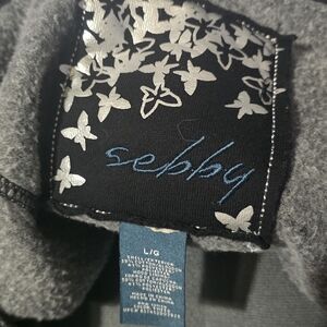 Sebby Gray Jacket with Butterfly Design